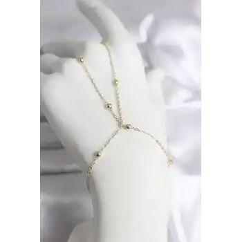 316L Çelik Gold Renk Topçuk Zincir Model Kadın Şahmeran