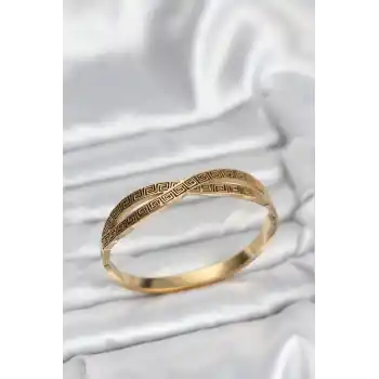 316L Çelik Gold Renk Vintage Kadın Kelepçe Bileklik