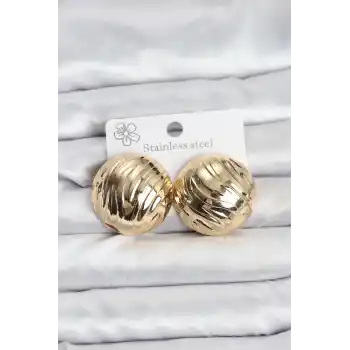 316L Çelik Gold Renk Vintage Kadın Küpe