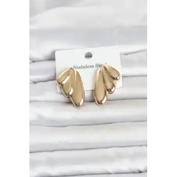 316L Çelik Gold Renk Vintage Kadın Küpe