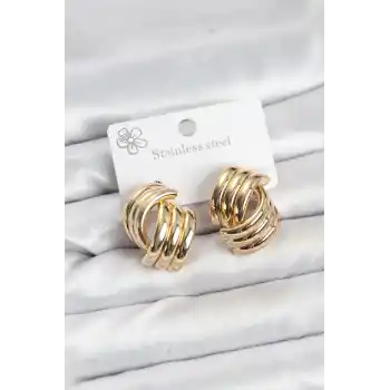 316L Çelik Gold Renk Vintage Kadın Küpe
