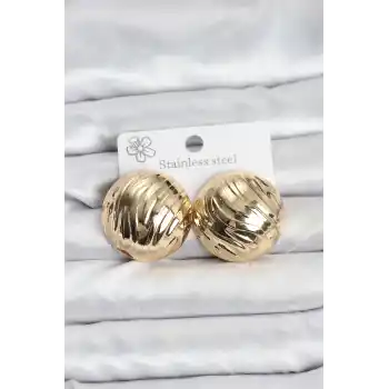 316L Çelik Gold Renk Vintage Kadın Küpe