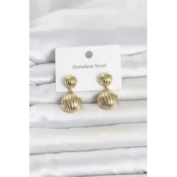 316L Çelik Gold Renk Vintage Model Kadın Küpe