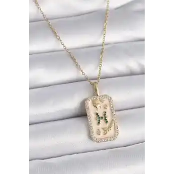 316L Çelik Gold Renk Zincir Balık Burcu Zirkon Taşlı Kadın Kolye