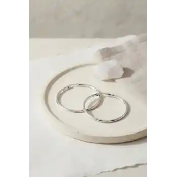 316L Çelik Gümüş Renk 36 mm Halka Küpe