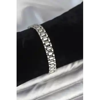 316L Çelik Gümüş Renk 9 mm Kalınlık Erkek Bileklik