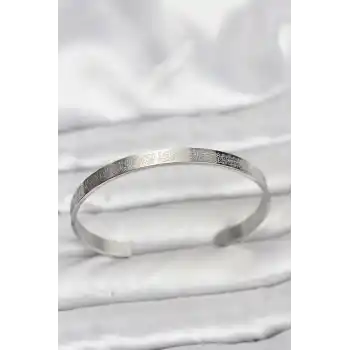 316L Çelik Gümüş Renk Ayetel Kürsi Yazılı Bileklik