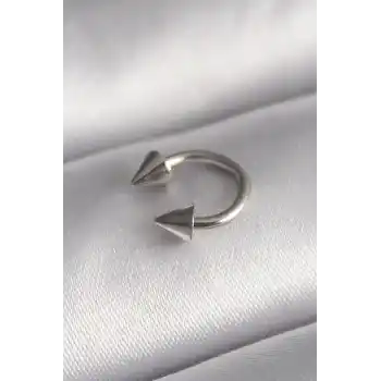 316L Çelik Gümüş Renk Halka Çivi Model Kadın Piercing