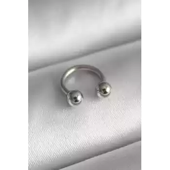 316L Çelik Gümüş Renk Halka Model Topçuk Piercing