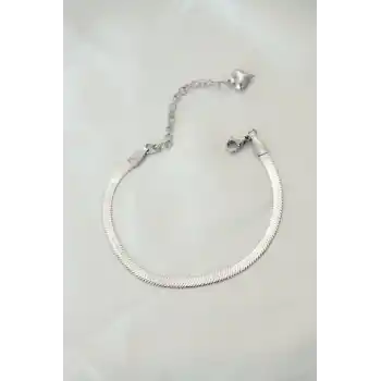 316L Çelik Gümüş Renk İtalyan Zincirli Bileklik