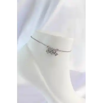 316L Çelik Gümüş Renk Minimal Kelebek Tasarımlı Halhal