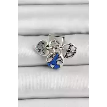 316L Çelik Gümüş Renk Travel Model Nomination Charm