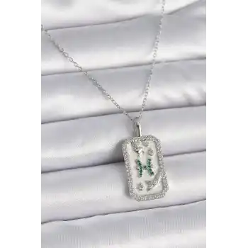 316L Çelik Gümüş Renk Zincir Balık Burcu Zirkon Taşlı Kadın Kolye