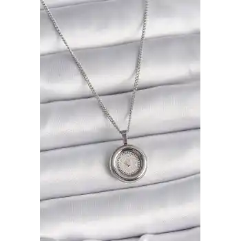 316L Çelik Gümüş Renk Zincir Gümüş Renk Altın Model Kadın Kolye