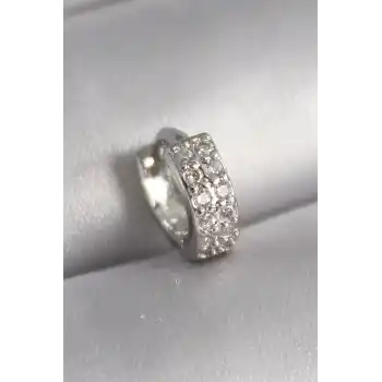 316L Çelik Gümüş Renk Zirkon Taşlı Tragus Piercing