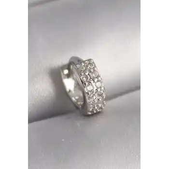 316L Çelik Gümüş Renk Zirkon Taşlı Tragus Piercing