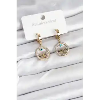 316L Çelik Halka Kelebek Kadın Küpe