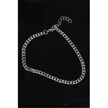 316L Çelik İnce Klasik Model Gümüş Renk Erkek Bileklik