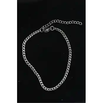 316L Çelik İnce Klasik Model Gümüş Renk Erkek Bileklik