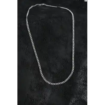 316L Çelik İnce Klasik Zincir Model Gümüş Renk Erkek Kolye
