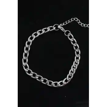 316L Çelik Kalın Klasik Model Gümüş Renk Erkek Bileklik