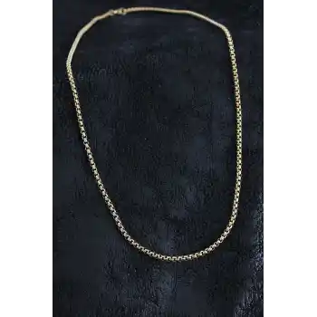 316L Çelik Örme Zincir Model Gold Renk Erkek Kolye