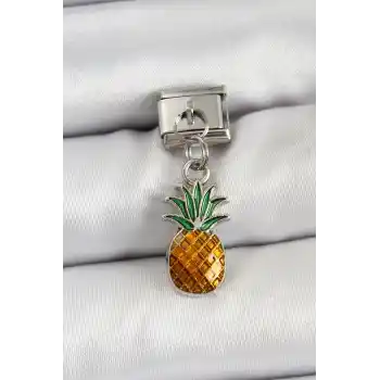 316L Çelik Sallantılı Ananas Model Gümüş Renk Nomination Charm