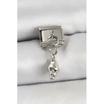 316L Çelik Sallantılı Deniz Kabuğu Model Gümüş Renk Nomination Charm