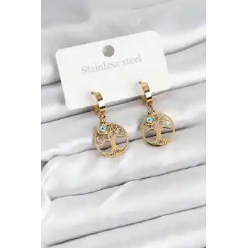 316L Çelik Yaşam Ağacı Model Kadın Küpe