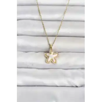 316L Çelik Zincir Gold Renk Deniz Yıldızı Model Kadın Kolye