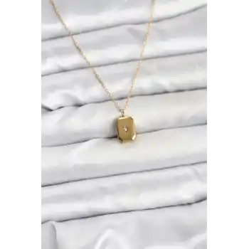 316L Çelik Zincir Gold Renk Minimal Kutup Yıldızı Model Kadın Kolye