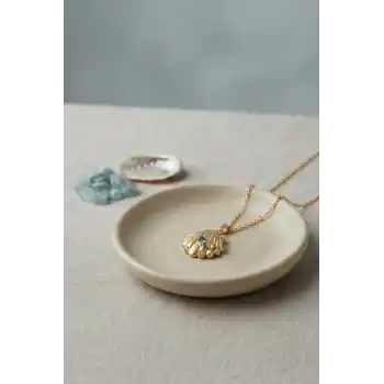316L Çelik Zincir Gold Renk Shell Model Kolye