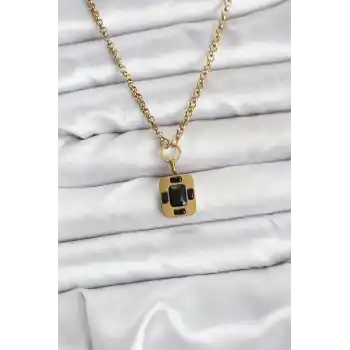 316L Çelik Zincir Gold Renk Vintage Model Kadın Kolye