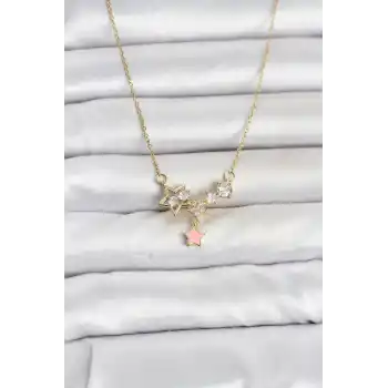 316L Çelik Zincir Gold Renk Yıldız Model Kadın Kolye