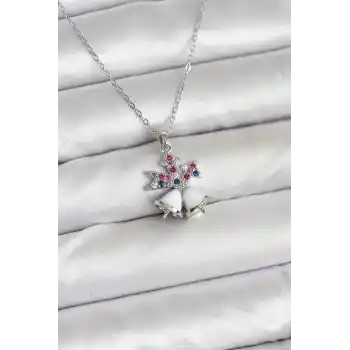 316L Çelik Zincir Gümüş Renk Chirtsmas Bell Model Yılbaşı Temalı Kadın Kolye