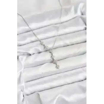 316L Çelik Zincir Gümüş Renk Kutup Yıldızı Model Kadın Kolye