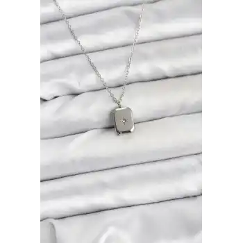 316L Çelik Zincir Gümüş Renk Minimal Kutup Yıldızı Model Kadın Kolye