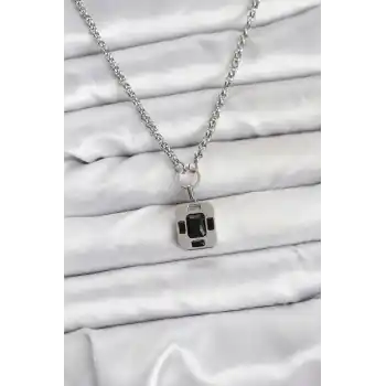 316L Çelik Zincir Gümüş Renk Vintage Model Kadın Kolye