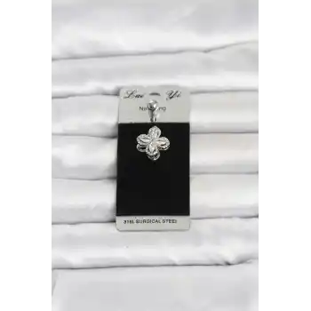 316L Cerrahi Çelik Döner Yonca Model Göbek Piercing