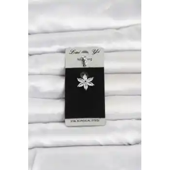 316L Cerrahi Çelik Lotus Model Göbek Piercing