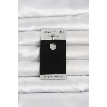 316L Cerrahi Çelik Minimal Kalp Model Göbek Piercing