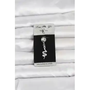 316L Cerrahi Çelik Sallantılı Yılan Model Göbek Piercing