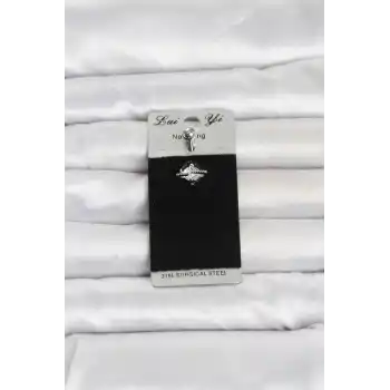 316L Cerrahi Çelik Zirkon Taşlı Göbek Piercing
