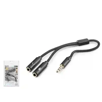 3.5Mm Mikrofon Ve Aux Ses Ayırıcı Adaptör Siyah HDX1083