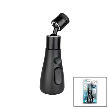 360 DERECE DÖNEBİLEN- 3 MOD  SİYAH YAĞMUR PÜSKÜRTME BORULU KUBAR MUSLUK UCU KTX-3289 (5069)