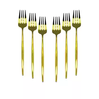 6 PCS GOLD YEMEK ÇATAL SETİ (5069)