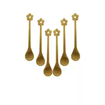 6 PCS   MİNİ   BAMBU AHŞAP KAŞIK   14.5CM (5069)