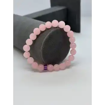 Pembe Kuvars Taş Bileklik