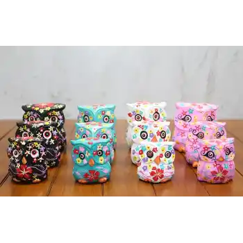 Ahşap 3Lü Baykuş Seti Polos:3