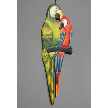 Ahşap Duvara Asmalı 2li Papağan 3Okas-11